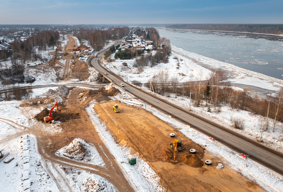 В Кировском районе Ленобласти продолжается реконструкция моста через реку Мойку