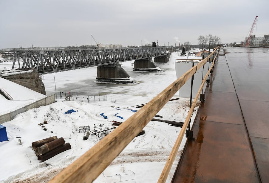 В Тверской области благодаря нацпроекту продолжается строительство Западного моста через Волгу