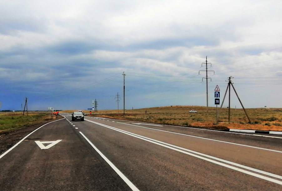 В Астраханской области завершены работы на трассе Камызяк – Тузуклей
